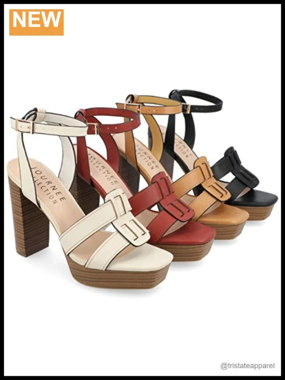 Journee Collection Mandilyn Women's Platform Ankle Strap Heels Faux Leather